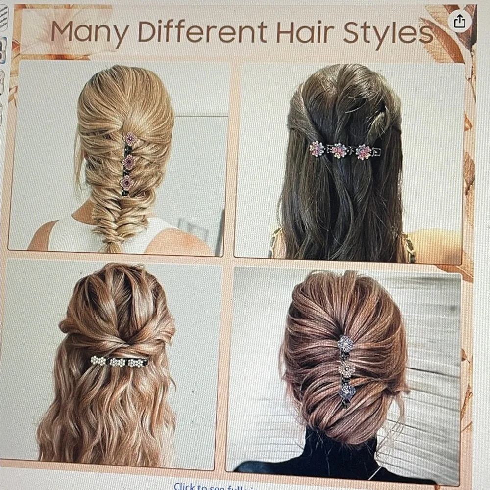 Braided Hair Clip - Sparkling Crystal Stone Hair Clips For Styling Sectioning